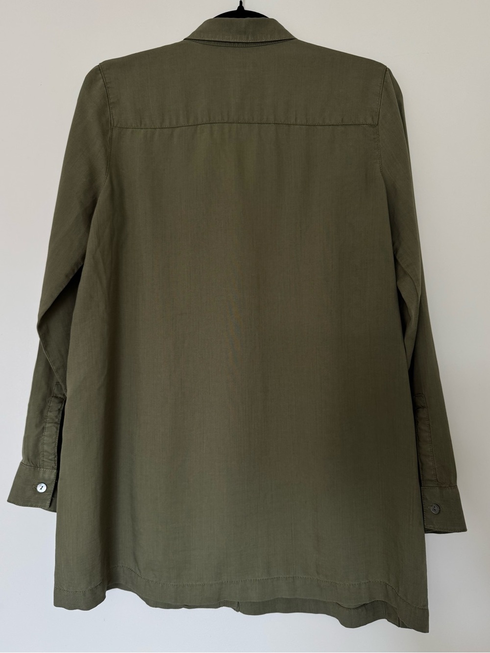 J. Jill Olive Green Tencel Lyocell Button-Down Tunic Shirt Size XS - Picture 2 of 6